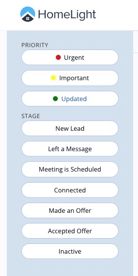 Screen shot showing investor portal filtering tools.