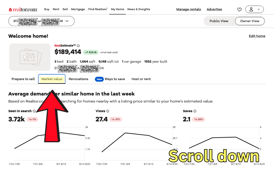 Realtor.com home value estimator